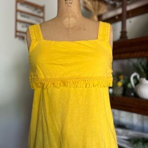 J.Crew bright yellow cotton fringe tank top XS